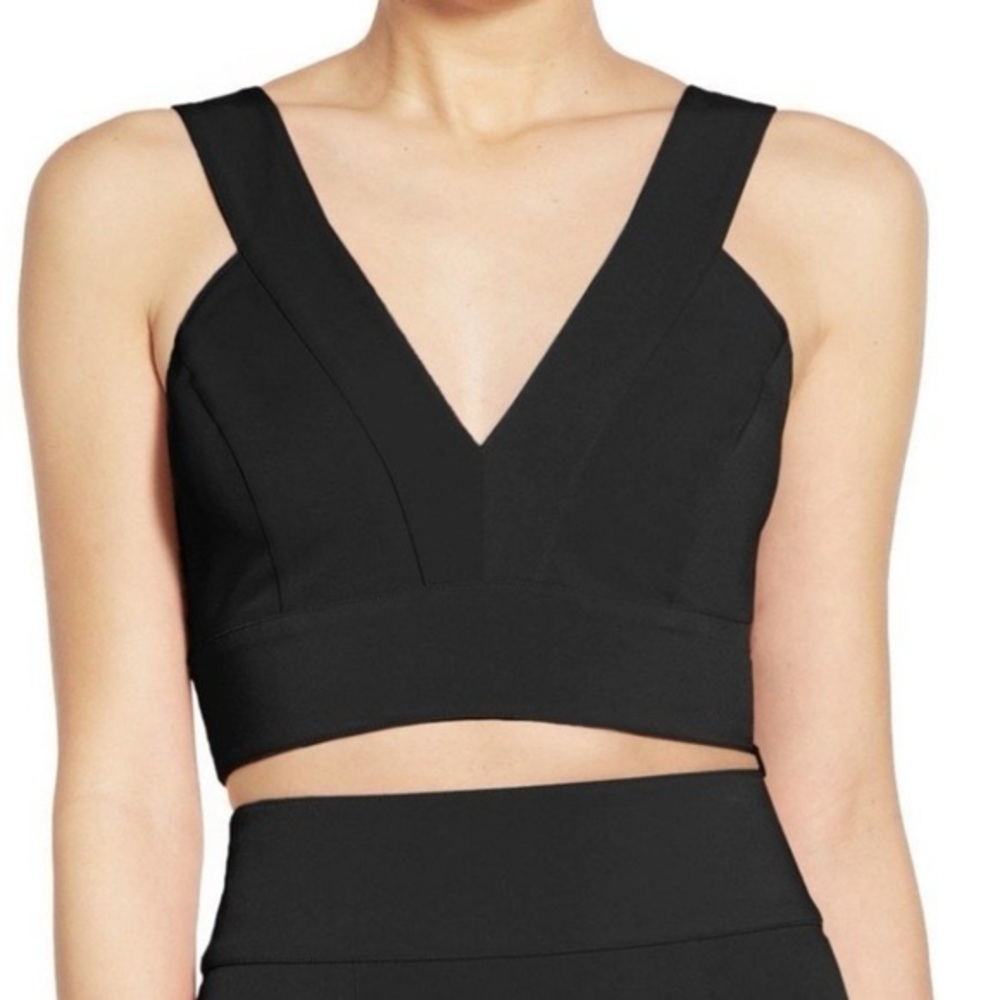 Leith Black V-Neck Top